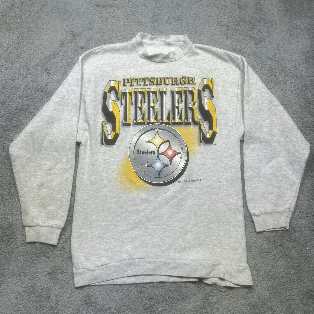 Vintage Pittsburgh Steelers Pullover Women's XS Gray Crewneck Football NFL 1995